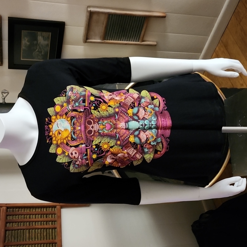 Dia de Los Muertos *¡AY GÜEY! Catrina XL 3/4 Sleeve NWOT Skeletons SO CUTE!